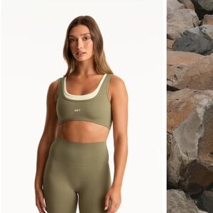 SET Active Olive bra and matching Aritzia leggings